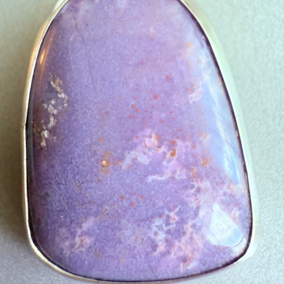 Natural 12.6 CT Purple Agate Burro Creek Arizona Sterling Silver 925 Pendant - Picture 4 of 7